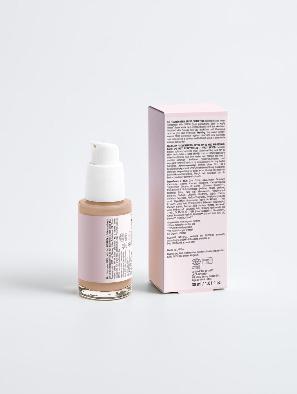 Sunscreen SPF30, with tint