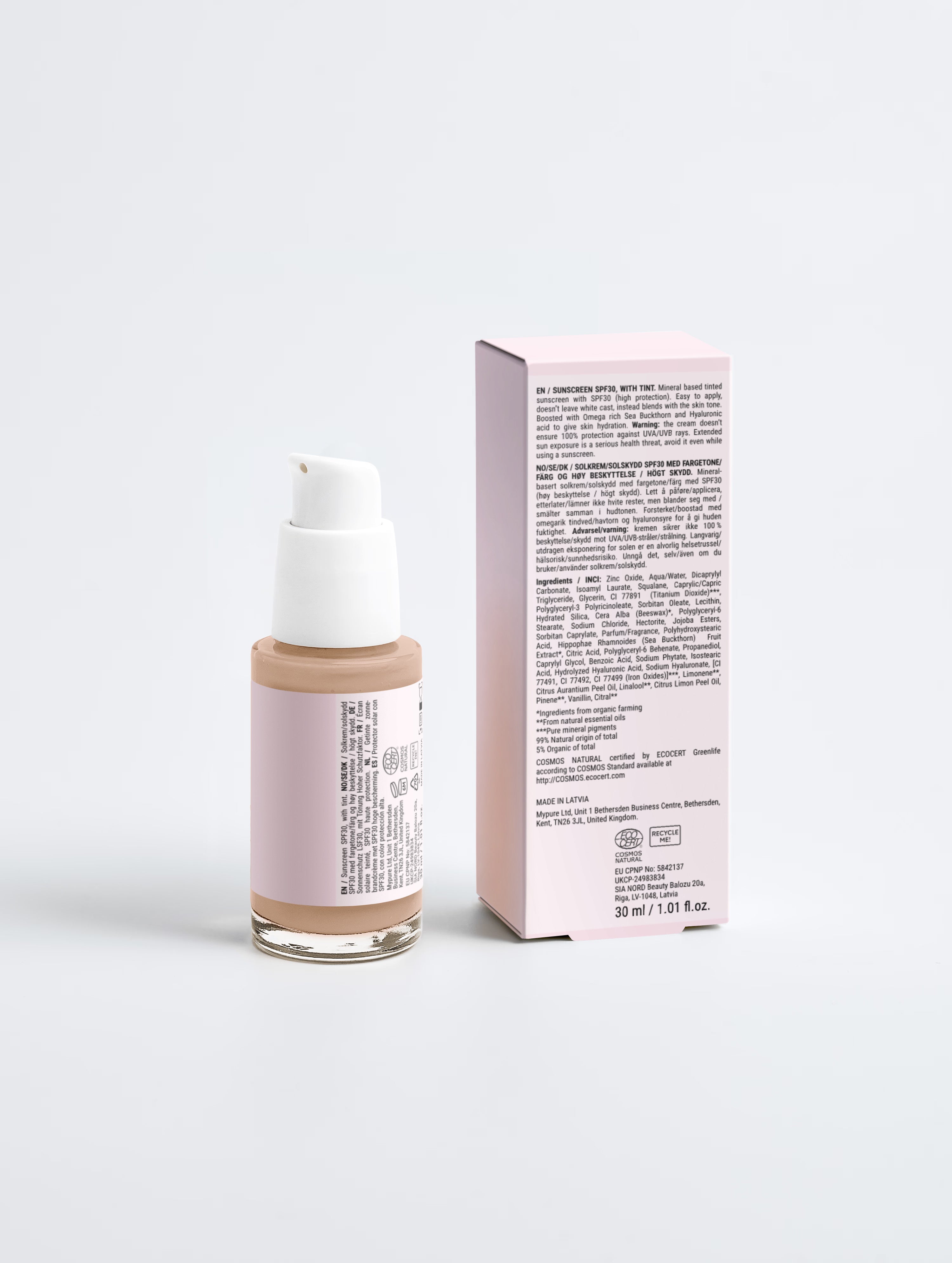Sunscreen SPF30, with tint